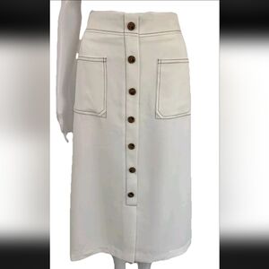 Off White Button-Down Skirt Size 8